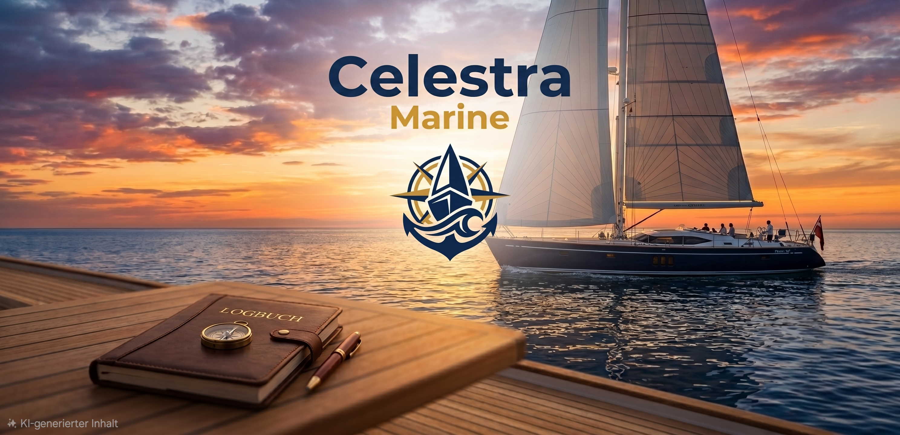 Celestra Marine – digitales Logbuch auf See bei Sonnenuntergang